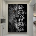 Poster Motivation Löwe Schwarz Grau · Wandbilder Wohnzimmer & Schlafzimmer · Deko Print Bilder · ohne Rahmen - Image 2