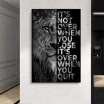 Poster Motivation Löwe Schwarz Grau · Wandbilder Wohnzimmer & Schlafzimmer · Deko Print Bilder · ohne Rahmen - Image 3