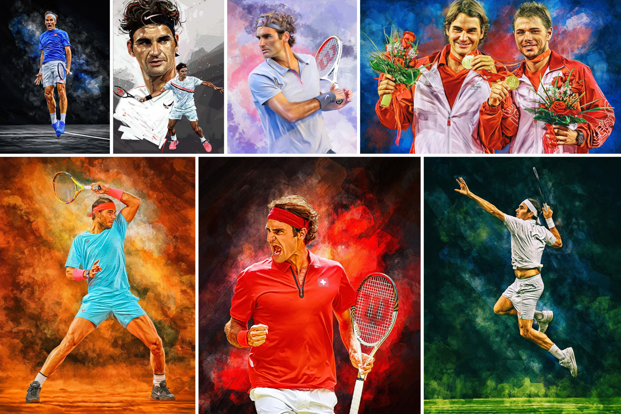 posterRogerFederer-1.png Poster Tennis Spieler Roger Federer · Geschenkidee · Deko Print ohne Rahmen - Image 1