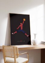 Superheld Basketball Dunk Poster · Comic Stil Illustration · Pop Art Film Charakter Design · Print ohne Rahme - Image 5