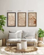 Wooden Street Map of Paris - Urban City Plan, in an oak frame - Image 2