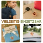 Guardian angel keychain in a heart made of olive wood - Image 9