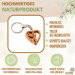 Guardian angel keychain in a heart made of olive wood - Image 2