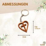 Keyring with cross in a heart made of olive wood - Image 3