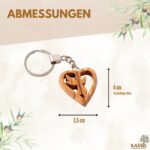 Guardian angel keychain in a heart made of olive wood - Image 3