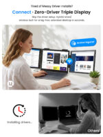 Portable Monitor 14 Inch Wireless Triple, Laptop Screen Extender, Ultra-Slim - Image 8