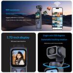 4K Camera Handheld Gimbal With Motion Stabilization And Face Recognition - Image 6