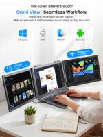 Portable Monitor 14 Inch Wireless Triple, Laptop Screen Extender, Ultra-Slim - Image 3
