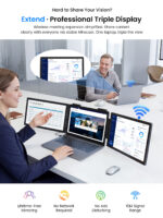 Portable Monitor 14 Inch Wireless Triple, Laptop Screen Extender, Ultra-Slim - Image 6