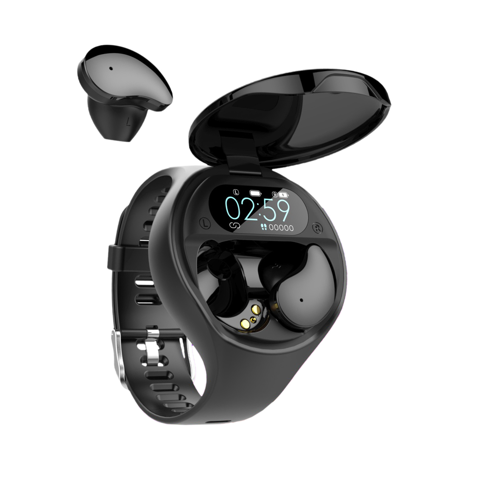 cf5a6944-5204-4cef-a194-b2d021087253.jpg Sleep Exercise Pedometer Heart Rate Bracelet Bluetooth Headset Combo - Image 1